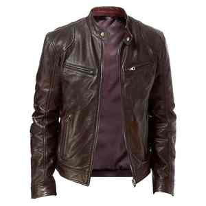 Blouson Moto Classique en Cuir PU pour Homme – Veste Slim en Cuir Style Blazer – Vente en Gros - Product Image 3