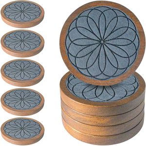 Natural Finish Wooden Coaster <b>Set</b> Providing Elegant Look And Reliable Protection For <b>Beverage</b> <b>Serving</b> Areas - Product Image 2