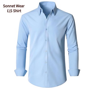 Camicie casual da uomo a maniche lunghe con bottoni tinta unita - Product Image 3