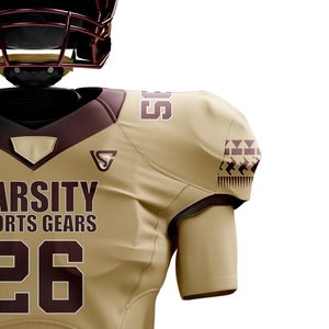 Uniforme de fútbol americano personalizado Vegas Gold para hombres Jersey y pantalones de equipo personalizados sarga transpirable duradero personalizado - Product Image 6