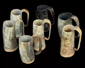 <b>Viking</b> <b>Horn</b> Mug Medieval Drinking <b>Horn</b> Handmade <b>Horn</b> Beer Mug Party and Restaurant by crescent crafts - Product Image 2