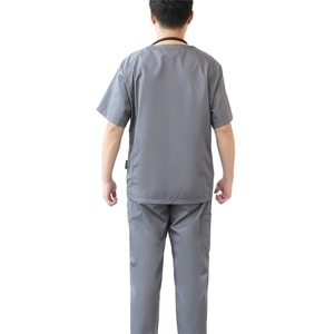 Bajo MOQ Diseño de color personalizado Unisex Hospital Scrub Suit con tela de lona y material de rayón Color sólido Scrubs - Product Image 6