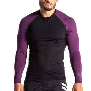 Prix de gros, conception personnalisée, manches longues, léger, col rond, rashguard pour homme, matière douce, populaire, best-seller, rashguard pour homme - Product Image 1