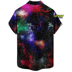 Chemise Hawaïenne Classique d'Été CATCHY GEARS pour Hommes – Tissu Sergé Tendance, Style Urbain, Imprimé 3D Plantes Tropicales, Manches Courtes – Grande Vente - Product Image 2