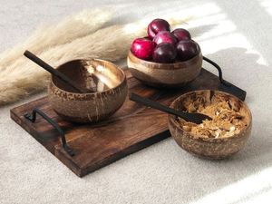 Cuenco de cáscara de coco artesanal vietnamita, juego de cucharas y cuencos de coco de alta calidad para cuencos duraderos, venta al por mayor - Product Image 3