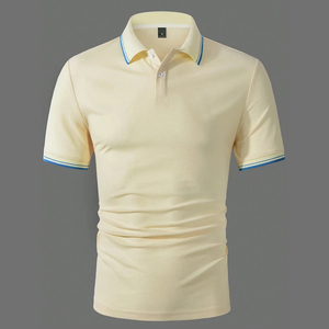 Jersey de manga corta ajustado para hombre, tejido suave para Polo, logotipo bordado, botones ligeros, cuello de Jersey de golf, logotipo - Product Image 2