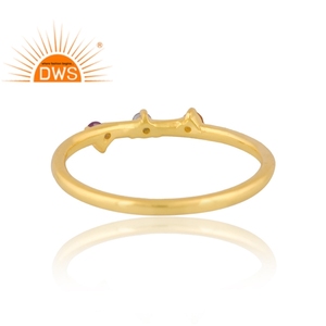 Diseño hecho a mano 925 Plata 18K chapado en oro Natural Multi anillo de piedras preciosas joyería personalizada para mujer regalo para ella - Product Image 2