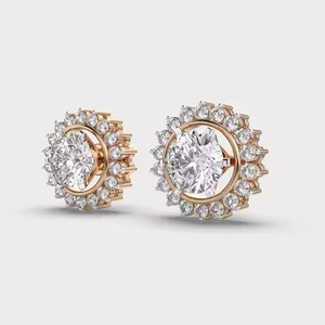 Pendientes de aro minimalistas de oro amarillo de 10K para mujer, joyería fina de diamante cultivado en laboratorio de lujo VS Clarity para mujer - Product Image 5