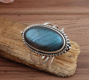 Anillo de labradorita hecho a mano en plata de ley 925 Vintage Boho declaración joyería anillo de piedras preciosas naturales para mujer - Product Image 3