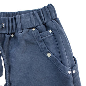 กางเกงสำหรับผู้ชายกางเกงขาตรงผ้าฟลีซลายทางแบบตรงปักโลโก้ได้ตามต้องการ - Product Image 5