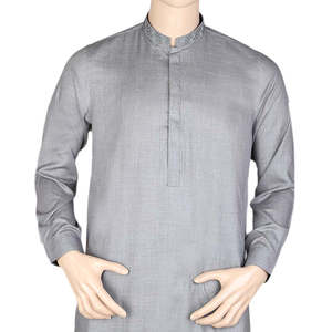 Kameez Shalwar para Hombre - Bordado - Gris - Product Image 3