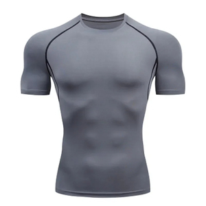 T-shirt de gymnastique surdimensionné de haute qualité pour hommes, haut de fitness personnalisé à séchage rapide en polyester et en coton évacuant l'humidité - Product Image 2