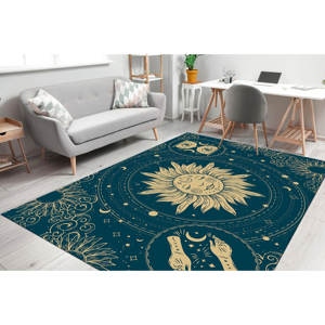 Alfombra con Diseño Boho de Sol y Luna: Alfombra Decorativa Antideslizante Estampada, Alfombra Suave No Tejida - Product Image 3