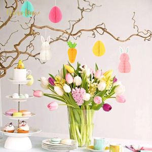 6 PCS Hanging <strong>Easter</strong> Egg <strong>Tree</strong> <strong>Decorations</strong> Honeycomb Tissue Paper Ornaments for Spring Party Hanging Ornament <strong>Decorations</strong> - Product Image 5