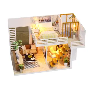 Hot Sales Girls Play Set Plastic Diy Furniture Funny Big Simple And Elegant House
