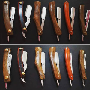 Rasoirs de barbier en bois Badmen Design professionnel simple lame barbier manuel pliant rasoirs de rasage avec logo de marque personnalisé - Product Image 5