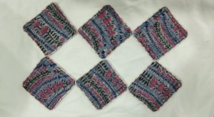 Dessous de verre à thé matelassé en coton en tissu imprimé bloc durable et durable avec bord passepoil, marmites à boissons chaudes, tapis, accessoires de table - Product Image 3