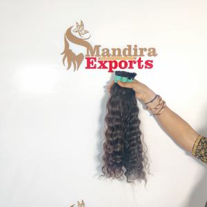 100% Remy cuticule alignée pure vierge vendeur noir couleur ondulé en vrac temple vietnamien extensions de cheveux humains - Product Image 1