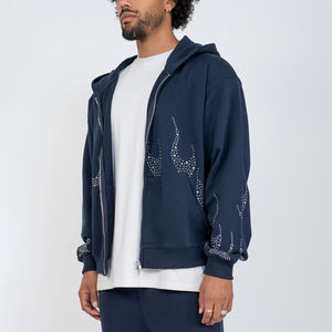 Vente Flash Survêtement Léger Personnalisé en Strass pour Homme, 100% Coton, Coupe-Vent, Séchage Rapide, Respirant, Style Streetwear Hiver - Product Image 4