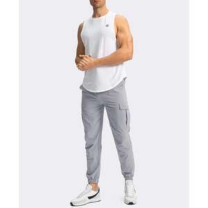 Joggers Pants Tapered Sweatpants Men's Casual Cargo Pants <b>Elastic</b> <b>Waist</b> Drawstring Breathable Man <b>Trouser</b> - Product Image 5