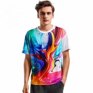 Camiseta de Running para Hombre, Diseño de Malla 100% Poliéster, Secado Rápido, Sublimación, Transpirable, para Maratón, Verano - Product Image 4