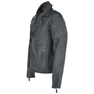 Usine prix de gros en cuir véritable toile moto veste avec col montant pour hommes-imperméable et respirant - Product Image 2