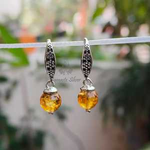 Pendientes de Citrino en Plata de Ley, Estilo Bohemio, Regalo para Bodas y Fiestas, Piedra Natural - Product Image 5