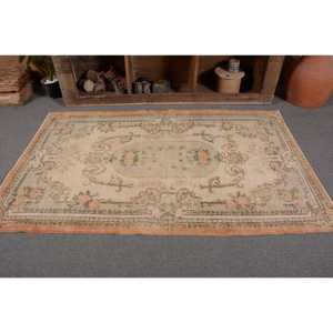 Alfombra de lana turca Vintage de 3,9x6,6 pies, diseño de retales verde Beige, técnica de tejido plano para decoraciones de sala de estar, látex de 4m - Product Image 4