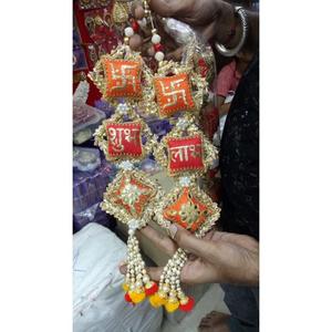 Hecho a mano elegante Lotus Shubh Labh colgante decoración eventos festivos HomeDecor arte de pared para cumpleaños y Diwali estilo elegante - Product Image 5