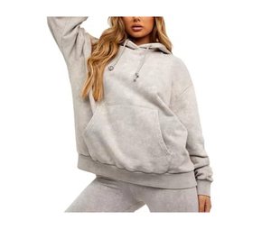 Sweat-shirt à capuche pour femmes, Logo personnalisé de haute qualité, surdimensionné, en Polyester vierge, respirant et coupe-vent avec Logo personnalisé - Product Image 4