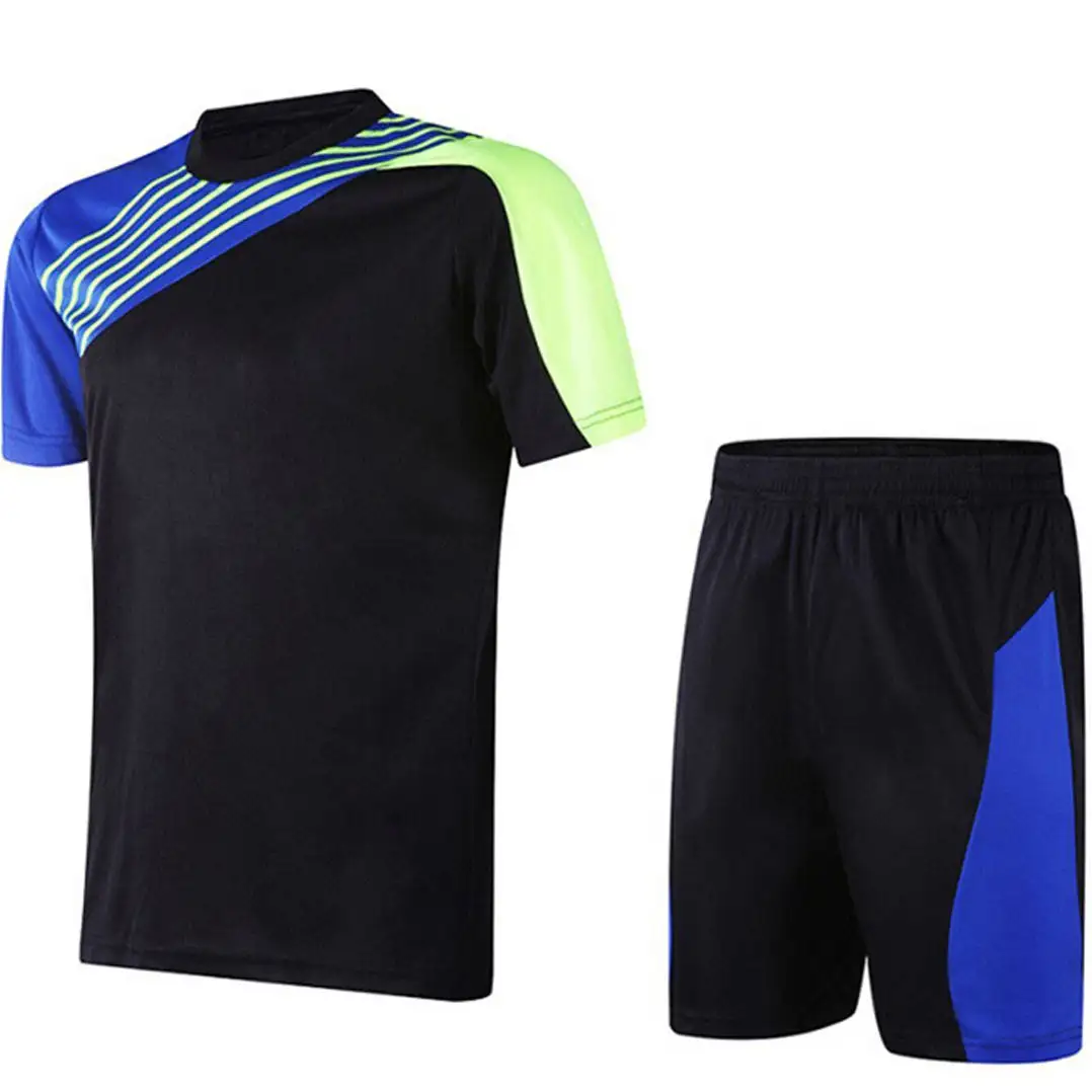 Fußballuniform billige Jerseys hochwertiges schwarzes Fußballtrikot 100 % Polyester Klub Fußballuniform