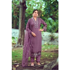 Vente en gros de Kurtis Chikankari tendance Maruti en coton de qualité supérieure Palazzo en coton pur pour le travail, vêtements de fête/mariage brodés en organza - Product Image 1