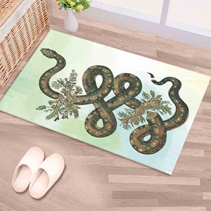 Alfombra con Estampado de Serpiente: Ilustraciones de Serpientes Abstractas, Florales y de Animales, con Pelo Suave - Product Image 5