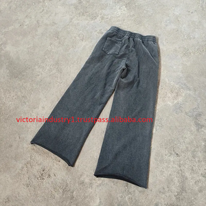 Pantalons de survêtement personnalisés pour hommes Pantalons de jogging en coton Pantalons de survêtement décontractés Vente en gros 100% pantalons de survêtement évasés en coton à jambes larges - Product Image 2