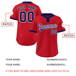 Boş spor beyzbol üniforma kişiselleştirilmiş nakış özel tasarım düğme tarzı ekip boyun Unisex nefes nem - Product Image 3