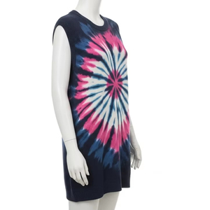 Vestido de Punto sin Mangas con Estampado Tie-Dye, Mezcla de Algodón Suave, Estampado por Descarga, Ropa Casual Cómoda, Moda Femenina al por Mayor - Product Image 4