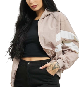 Chaqueta cortavientos para mujer de calidad Premium, chaqueta impermeable transpirable de Color contrastante, chaqueta de nailon de poliéster 100% para mujer - Product Image 4