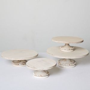 Handmade wooden <b>cake</b> <b>stand</b> for wedding anniversary centerpiece with <b>vintage</b> look and sturdy pedestal for stability - Product Image 6