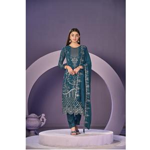 Material de vestido de Georgette de imitación pesado de excelente calidad para fiestas y eventos formales disponibles a un precio asequible - Product Image 1