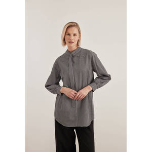 Blusa con Cuello Bordado con Estampado de Leopardo para Mujer, Ropa de Oficina - Product Image 4