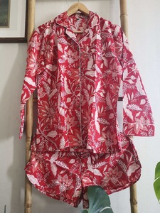 Ensemble short en coton élégant à la demande avec poches Ensemble deux pièces respirant pour les femmes Summer Fashion Travel ou Relaxed - Product Image 2