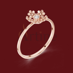 Anillo solitario 14K corte cojín en oro - Product Image 1