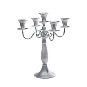 Candélabres en aluminium pour centre de table de mariage, 5 bras, finition argentée, pour la décoration de la maison, du sol et de la table - Product Image 5