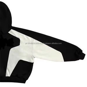 Sweat-shirt vintage streetwear à deux tons, coupé et cousu, effet usé, avec des patchs contrastés - Product Image 2