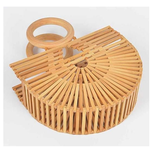 Bolsa de bambú bellamente elaborada con bolsa de bambú 100% Bolsa de viaje de verano perfecta de alta calidad natural para joyería y elementos esenciales - Product Image 6