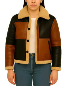 Blouson en cuir B3 Bomber avec doublure en fourrure de mouton pour homme - Imperméable, réversible, coupe-vent, mode moto d'hiver - Product Image 2