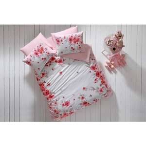 Juego de funda nórdica doble rosa brillante para el día de la madre Taç brillante y elegante para ocasiones especiales - Product Image 2