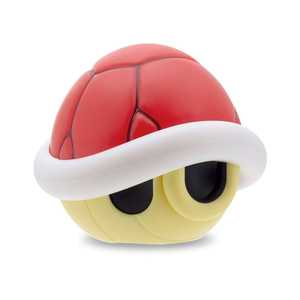 Lampe de table LED Super Mario Kart moderne en coquille rouge, corps en bambou avec base d'ampoule E26, abat-jour en bois et métal pour les chambres, décoration intérieure - Product Image 1