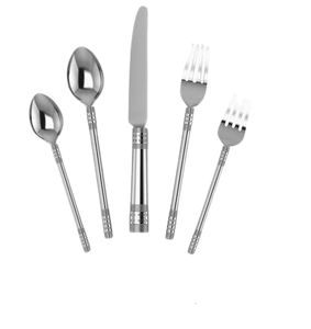 Poignée finie argentée couteau à beurre ensembles de couverts cuillère fourchette ensemble de couverts en acier inoxydable durable - Product Image 1