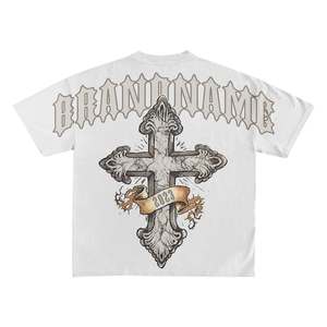 Camiseta cuadrada de algodón 100% para hombre, Camiseta holgada de microfibra pesada ecológica, camiseta Vintage de gran tamaño, punto suave minimalista - Product Image 3